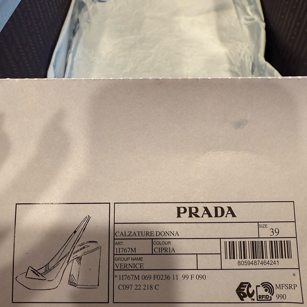 Prada Patent Leather Nude Slingback Pumps - Picture 15 of 16